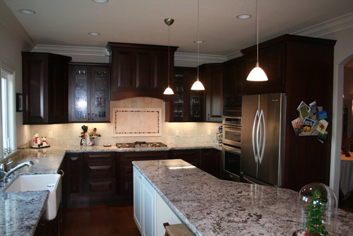 Bianco Antico Granite Dark Cabinet Backsplash Ideas
